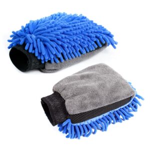 Professional Microfiber Chenille Car Wash Mitt: Scratch-Free & Super Absorbent Cleaning Glove!