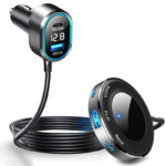 Gaoyi 98W 6-port car charger with built-in digital display showing real-time car battery voltage