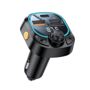 YESIDO Y70 BT5.3 FM Transmitter Car Charger with Bluetooth 5.3, USB-C and Dual USB fast charging, LED display, hands-free calling and FM music streaming for all vehicles.